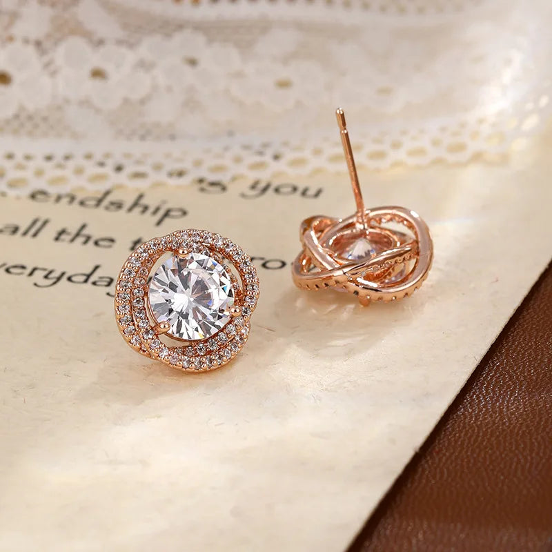 Chic Asymmetrical Earrings for Women - Shiny Cubic Zirconia Studs, Delicate Fashion Ear Jewelry, Simple Yet Glamorous Gift Idea Good Vibrations