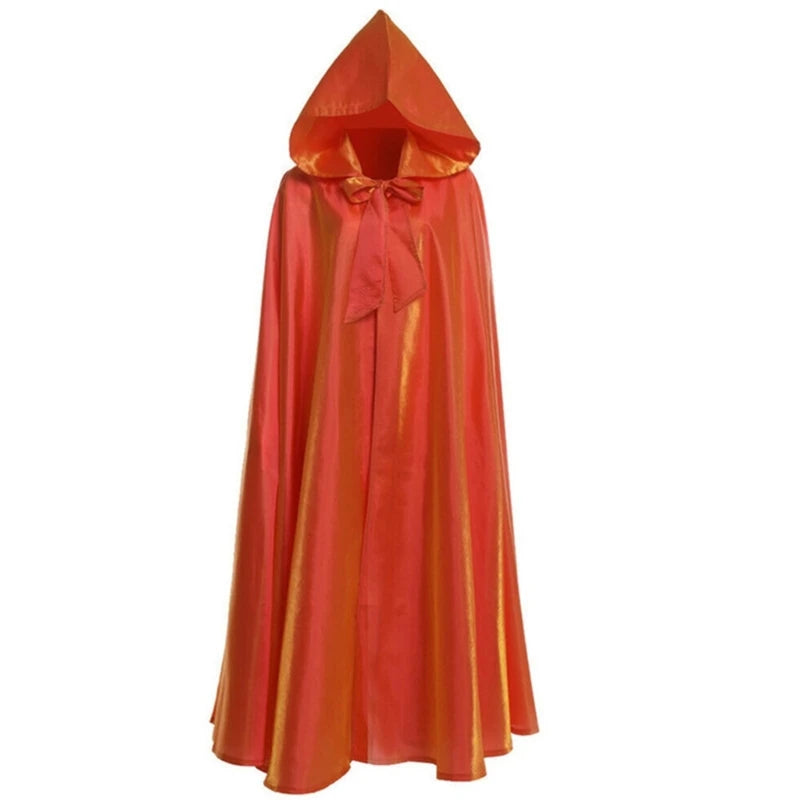 Halloween Party Costume Women Men Adult Long Robe Hooded Cloak Witchcraft Christmas Holiday Solid Color Medieval Cape Good Vibrations