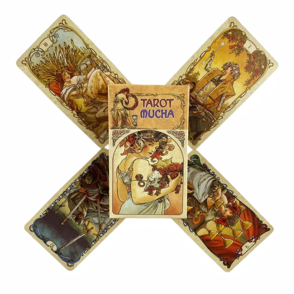 Tarot Mucha Cards Tarot Deck Card Game Toy Tarot Divination Card Game Board Guidance Divination Good Vibrations
