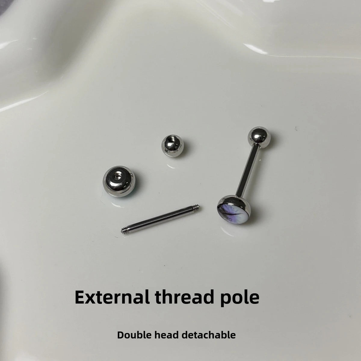 New Trendy Hypoallergenic Stainless Steel Colorful Eye Tongue Rings for Women Tongue Stud Body Piercing Jewelry Good Vibrations