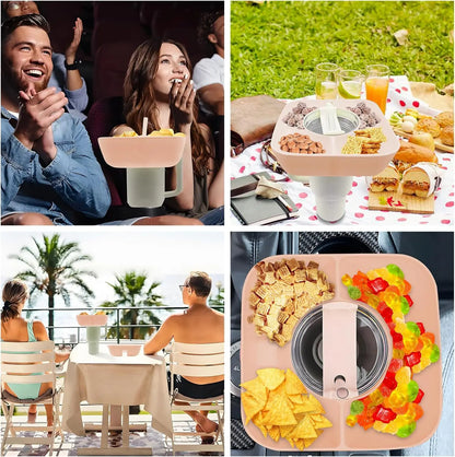 New Silicone Snack Bowl with Cover for Stanley 40oz Divided Snack Tray 4 Divided Snack Plates Stanley Cup Accessories 1PC Good Vibrations