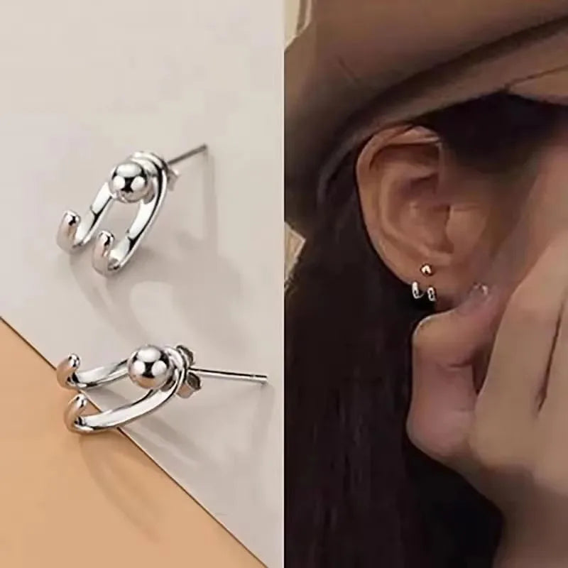 925 Silver Needle Korean Fashion Zircon Geometric Earrings For Women Jewelry 2026 Trending Luxury Crystal Cross Stud Earrings Good Vibrations