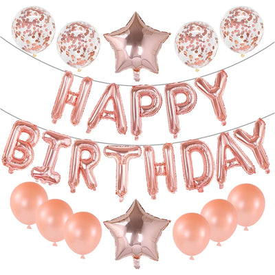 Happy Birthday Decoration Balloons Pink Blue Letter Foil Ballons Set Children Adult Birthday Party Anniversary Decor Supplies Good Vibrations