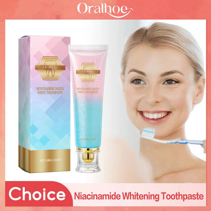 Niacinamide Whitening Toothpaste Dental Stains Removing Prevent Bad Breath Oral Cleaning Refreshing Reduces Plaque Toothpaste Good Vibrations