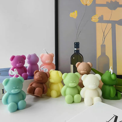 1pc Lovely Bear Aromatherapy Candles for Home Decoration Lovely Scented Candle Photography Props Festival Home Ornaments Good Vibrations