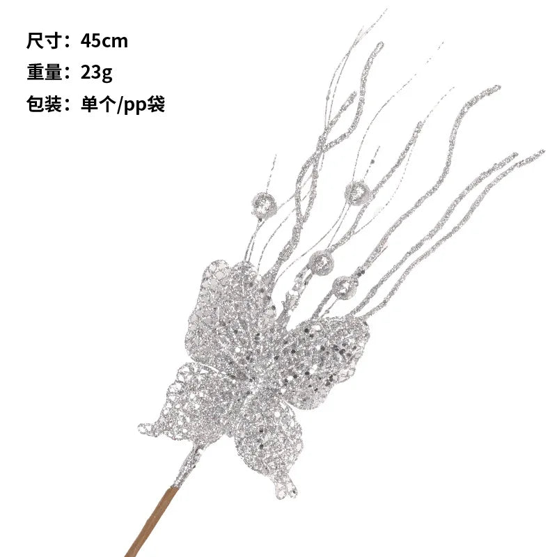 2026 Festival Party Decor Banquet Mini DIY Flower Branch for Halloween Christmas Thanksgiving Day Wedding Party Decorations 1pc Good Vibrations