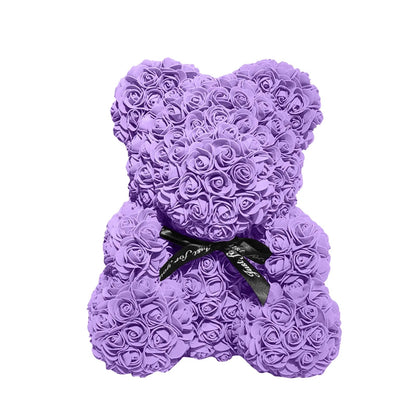 Rose Bear NEW Valentines Day Gifts 25cm Flower Bears Artificial Floral Decorations Mother' DAY Gift For Girlfriend Festival And Good Vibrations