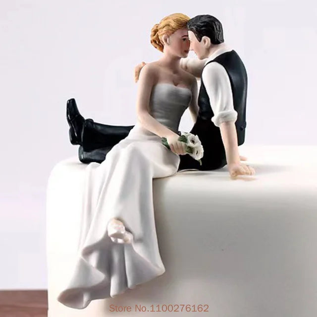 Cake Toppers Dolls Bride and Groom Figurines Funny Wedding Cake Toppers Stand Topper Decoration Supplies Marry Figurine Good Vibrations