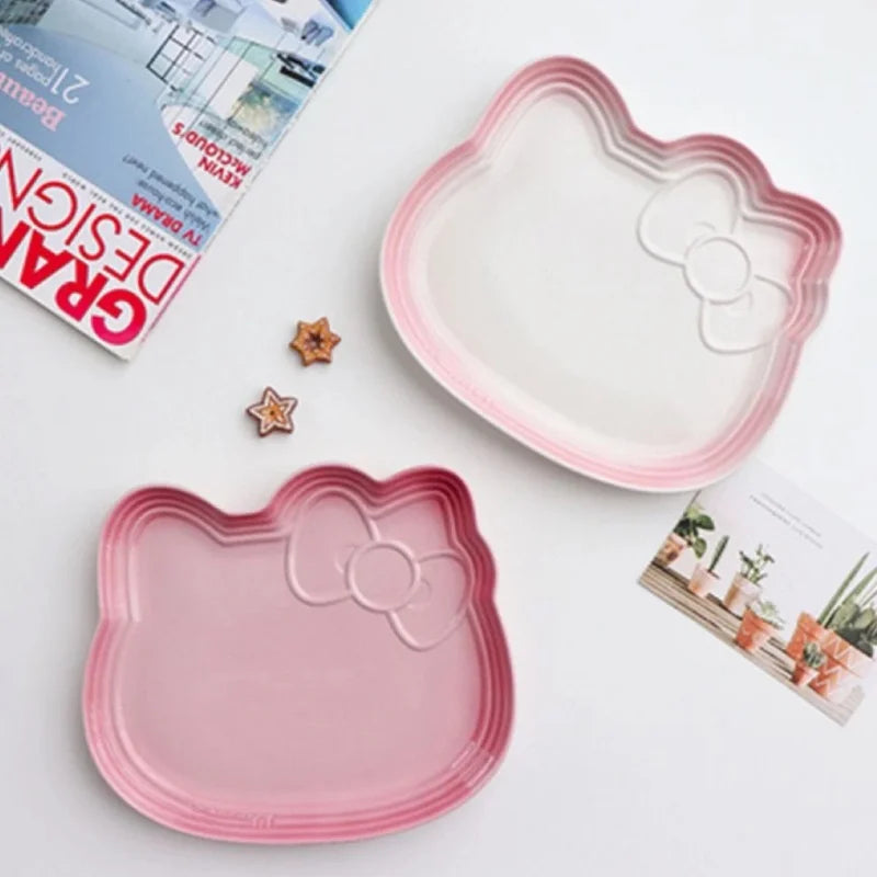 Hot Sale Ceramic Dinner Plate Tableware Bow Tie Shaped Dinner Plate Rice Bowl Cups And Saucers Set To Friend Sends Holiday Gifts Good Vibrations