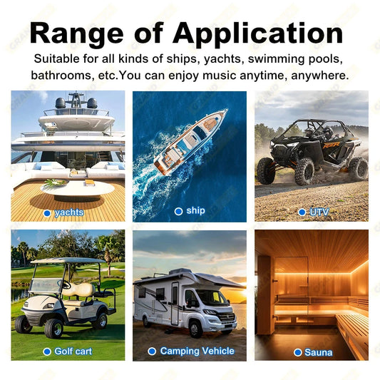6.5 Inch 120W Marine Speakers Waterproof Weather Resistant Stereo Boat Speaker for Yachts Golf cart RV ATV UTV Ship Sauna Good Vibrations