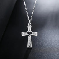 Charms classic 925 Sterling Silver crystal cross pendant Necklace For Women high quality Wedding party Jewelry Holiday gift Good Vibrations