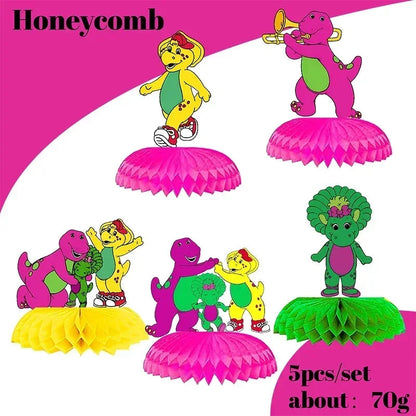 Barney Theme Birthday Party Decorations Cake Topper Birthday CUP Napkin PLATE Straw Swirls Stickers KidsParty Supplies Decor Good Vibrations