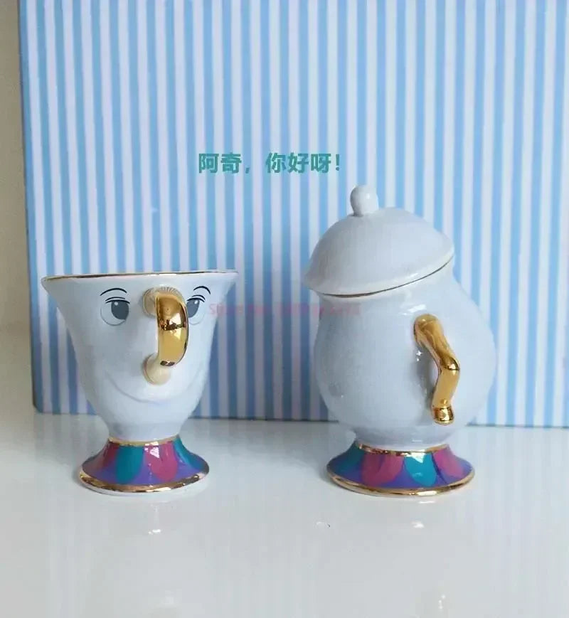 Disney Teapot Cute Cartoon Beauty And The Beast Coffee Pots Mug Mrs Potts Chip Cup Tea Cup Pots One Tea Set Droshipping Desk Gif Good Vibrations Adult Super Store