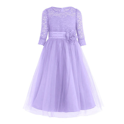 Elegant Floral Lace Flower Girl Dresses Kids Princess Wedding Dress Pageant Birthday Evening Party Dress Girls Formal Clothes Good Vibrations