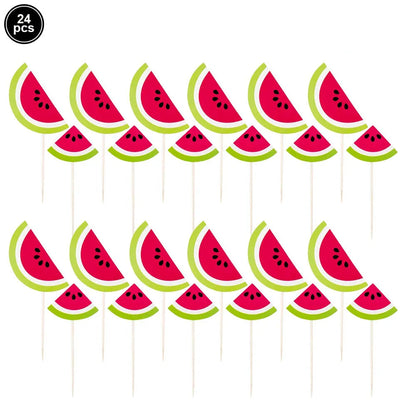 One in a Melon Cupcake Topper Baby Kids 1st Birthday Party Cake Decor Watermelon Themed Party Supplies Baby Shower Girl Birthday Good Vibrations