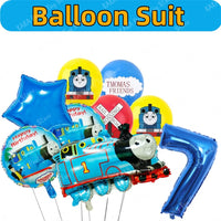 Thomas Birthday Decorations Cartoon Train Balloons Paper Tableware Stickers Backdrop For Kids Boy Girl Party Supplies Toy Gifts Good Vibrations