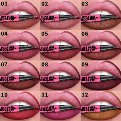 1PC Liquid Matte12-Color Lipliner Pencil Waterproof Plumping Stain Lipstick Natural Lip Liner Outline Lips Contour Makeup Good Vibrations