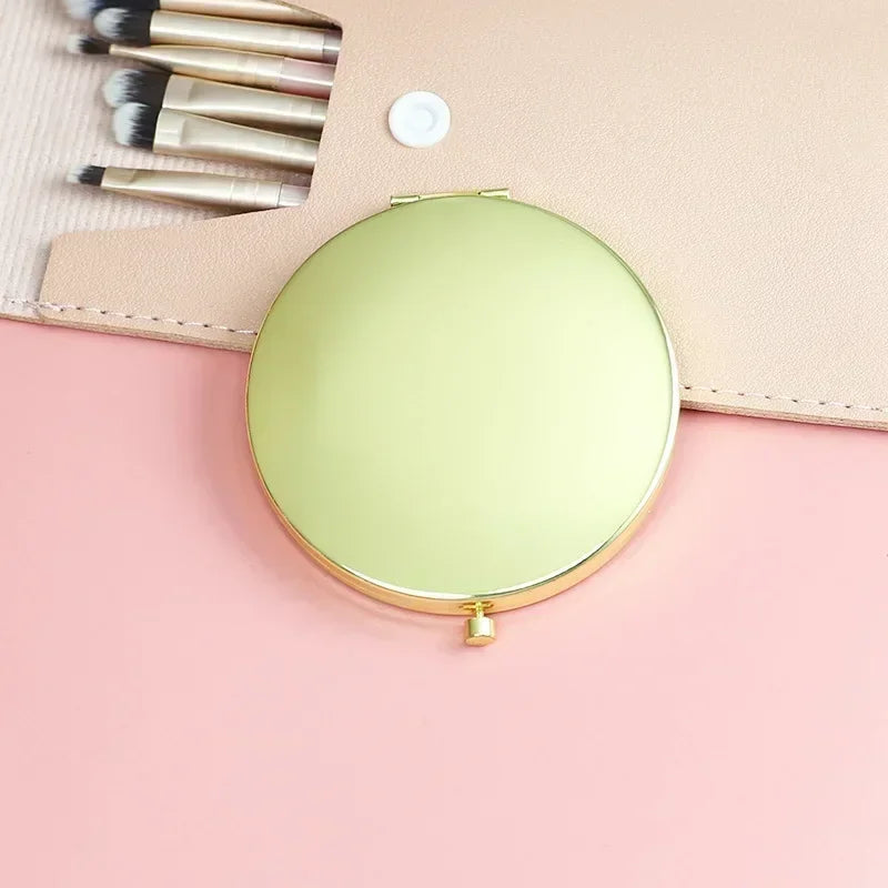 1PCS Free Personalized Custom Mirror Bridesmaid Mini Pocket Makeup Mirrors Dual Sides Cosmetic Bridesmaid Proposal Birth Gift Good Vibrations
