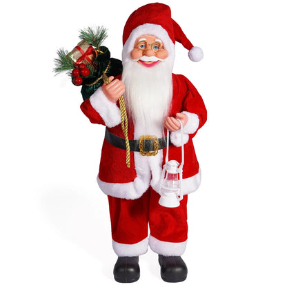 Christmas decoration standing Santa Claus doll ornaments Happy Date Christmas Santa Claus Figurine Decor party Ornament Gift Good Vibrations