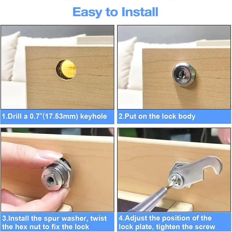 RV Lock 17/19/31mm Lock Set With 2 Keys Door Barrel Drawer Cabinet Mail Box Locker Lock Door Barrel Drawer Locker Cupboard Good Vibrations