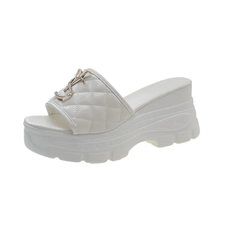 Women Sandals 2025 New Fashion Letters Platform Sandals Casual Comfortable Shoes Women Lightweight Non-slip Outside Slides Women Good Vibrations