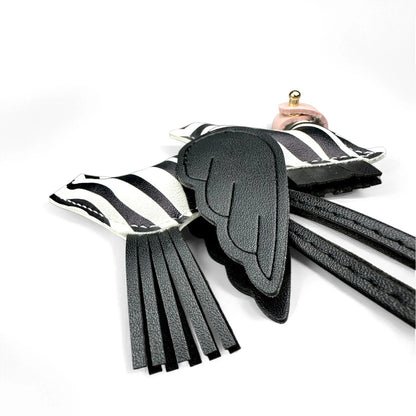 Elegant Winged Pony Keychain with Detachable Mouth Strap | Hand-Stitched Premium PU Leather Bag Charm with Plush Filling, Gift Good Vibrations