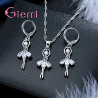 Beautful Elegant Women Jewelry Sets Pure 925 Sterling Silver Accessories For Women Romantic Gifts Pendant Necklace Hoop Earring Good Vibrations