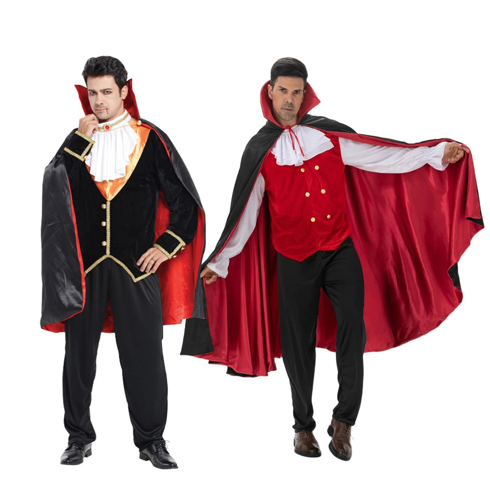 Halloween Vampire Costume Set Adult Cosplay Prop Costume Retro Cloak Celebration Dress Up Good Vibrations