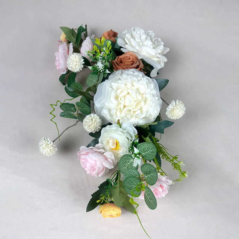 Artificial Flowers For Wedding Decoration Welcome Sign Decor Flower Guid Sign Wedding Props Floral Arrangement Flower Row Good Vibrations