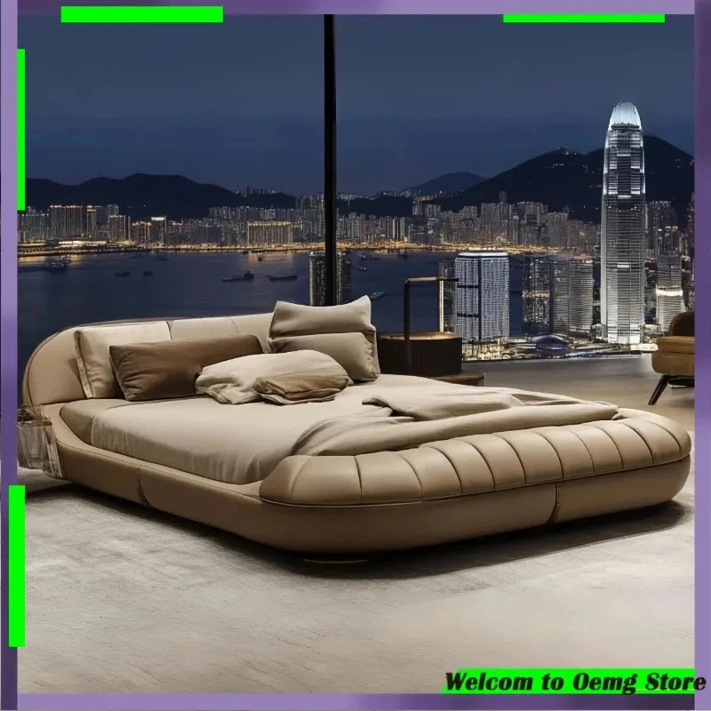 Contemporary King Size Bed Headboard Luxe European Design Perfect Addition Any Bedroom Camas De Dormitorio Home Decoration Good Vibrations