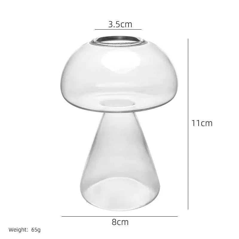 Transparent Jelly Color Mushroom Glass Vase Aromatherapy Bottle Home Small Vase Hydroponic Flower Pot Simple Table Decoration Good Vibrations