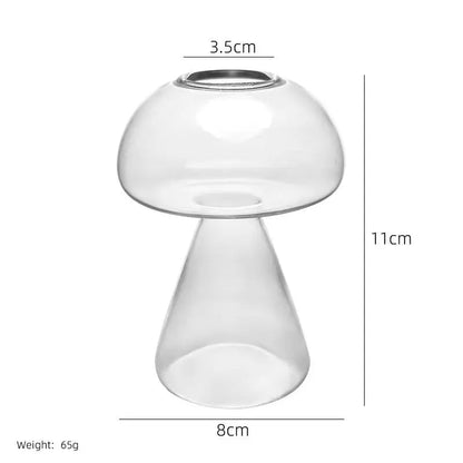 Transparent Jelly Color Mushroom Glass Vase Aromatherapy Bottle Home Small Vase Hydroponic Flower Pot Simple Table Decoration Good Vibrations