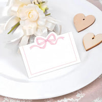 20pcs Pink Bow Seat Card Wedding Guest Name Seat Card Birthday Party Desktop Decoration Gift Card，Tea Party decoration supplies Good Vibrations