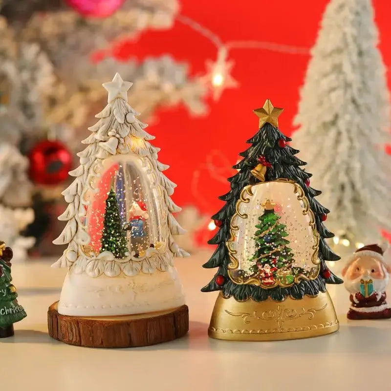 Christmas Illuminated Night Lights Decorate The Desktop with Snowflake and Christmas Wind Lanterns Creating A Festive Atmosphere Good Vibrations