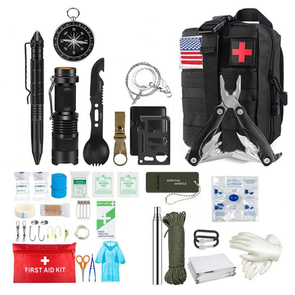 Survival First Aid Kit Survival Full Set Molle Outdoor Gear Emergency Kits Trauma Bag Camping Hiking IFAK Adventures Bag Good Vibrations