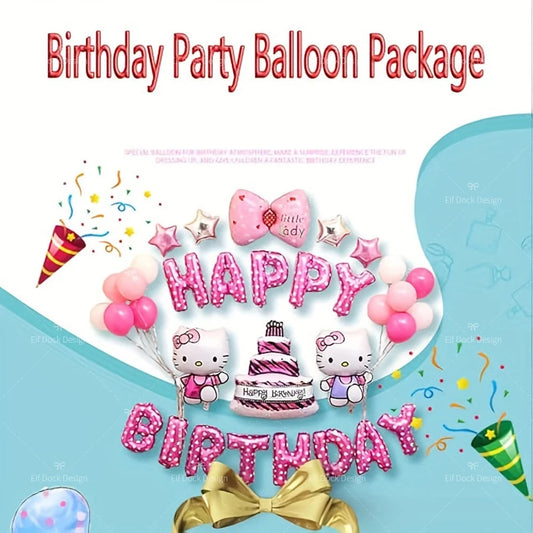 Sanrio Party Balloon Decoration Cute Hello Kitty Birthday Kids Theme Scene Layout Hello Kitty Room Decor Kawaii Gift for Girl Good Vibrations