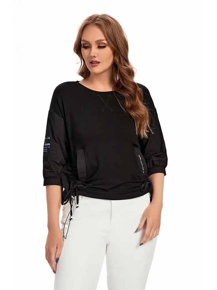 Womens plus size woven round neck shirt belongs to the category of womens clothing Good Vibrations