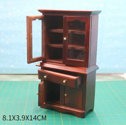 1:12  Miniature Dollhouse Furniture Model Play House Toy Cabinet Wooden Clamshell Desk New Diy Miniature Dollhouse Accessories Good Vibrations
