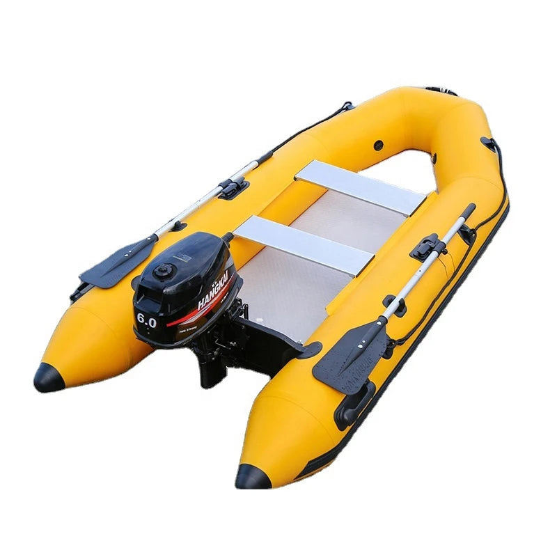 4.2m Rigid Hull Inflatable Rescue Fishing Speed Boat With Outboard Motor!