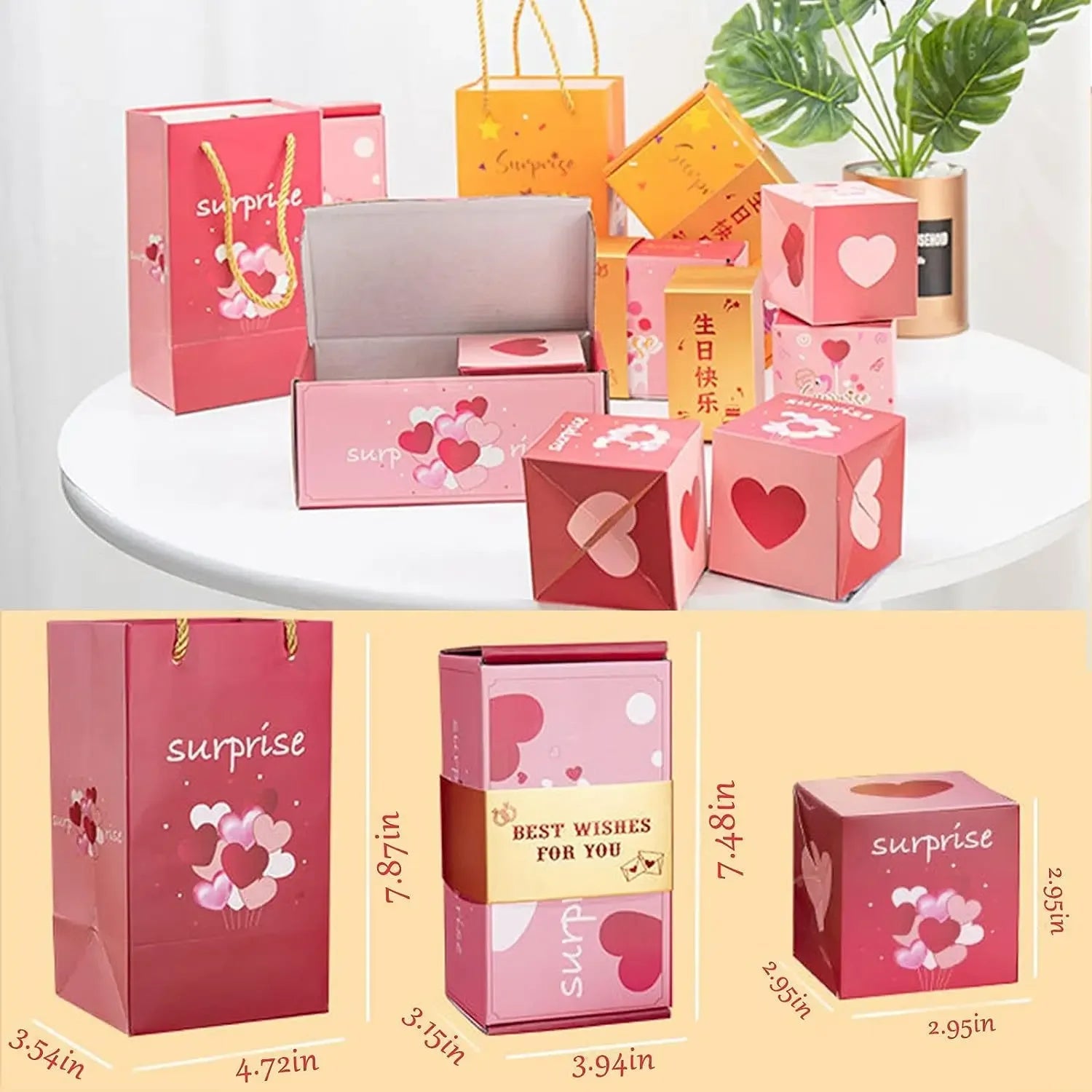 Christmas Gift Box DIY Folding Paper Box Money Pop Up Birthday Surprise Bounce Box Explosions Red Envelope Surpris Gift Box Good Vibrations