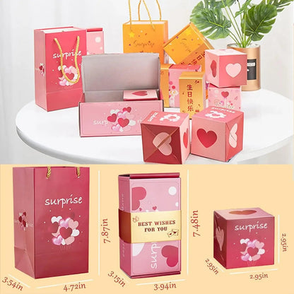 Christmas Gift Box DIY Folding Paper Box Money Pop Up Birthday Surprise Bounce Box Explosions Red Envelope Surpris Gift Box Good Vibrations
