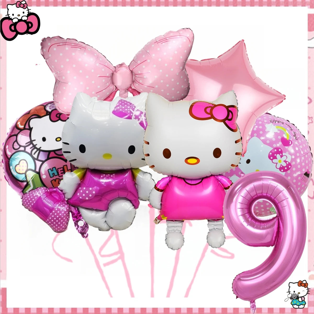 Hello Kitty Birthday Party Decoration Disposable Tableware Cup Plate Tablecloth Balloons Baby Shower Girls Party favors Supplies Good Vibrations