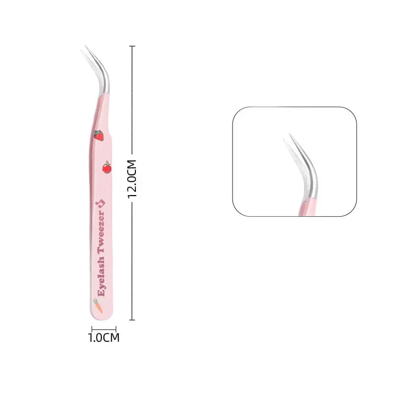 6 Types False Eyelash Tweezers Stainless Steel Anti-static Pincet Curved Strip 3D Lashes Extension Tweezer Makeup Tools Good Vibrations