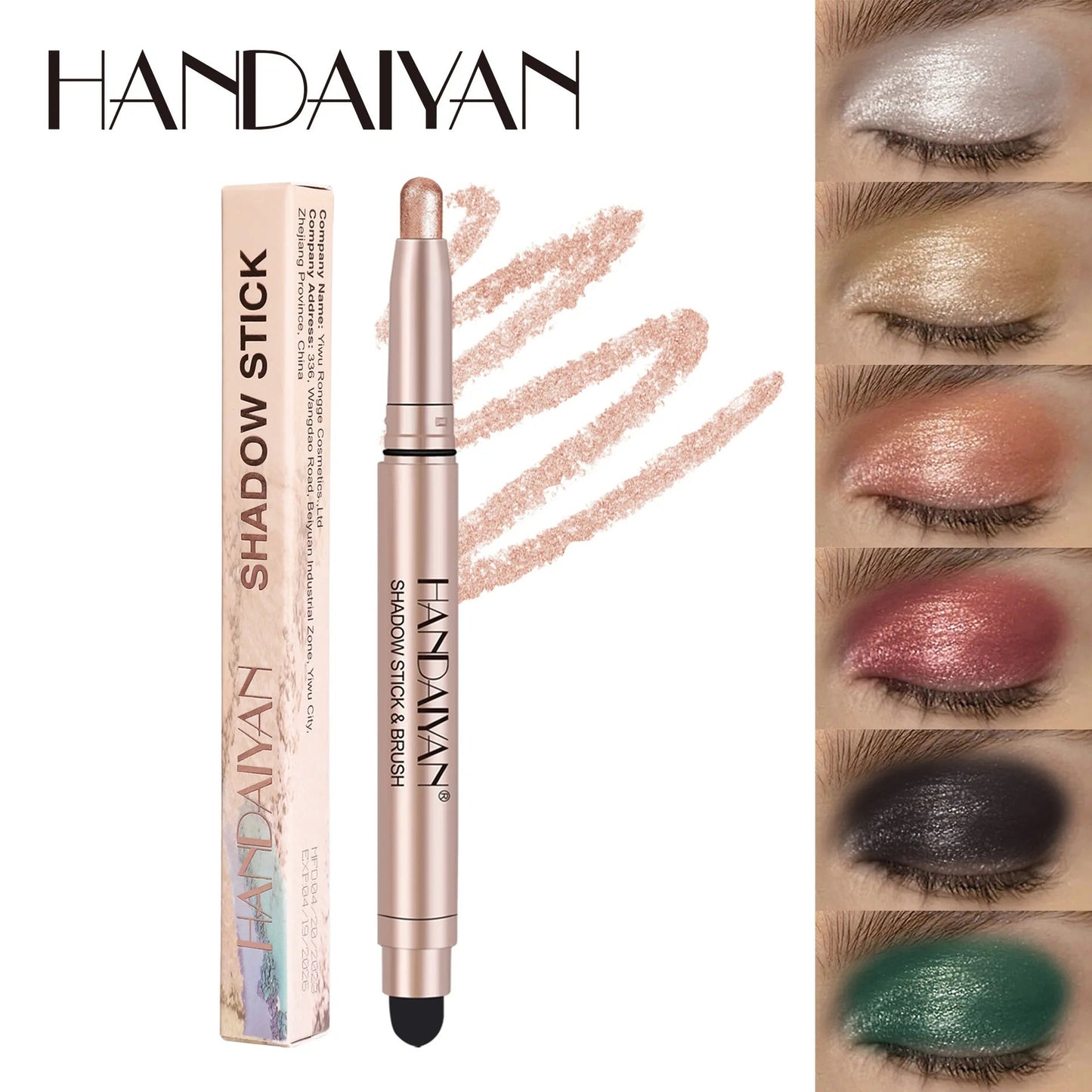 Double-head Eyeshadow Stick Pink Brown Green Black Eyeshadow Pen High Gloss Pearly Metallic Eye Shadow Sticks Waterproof Make Up Good Vibrations