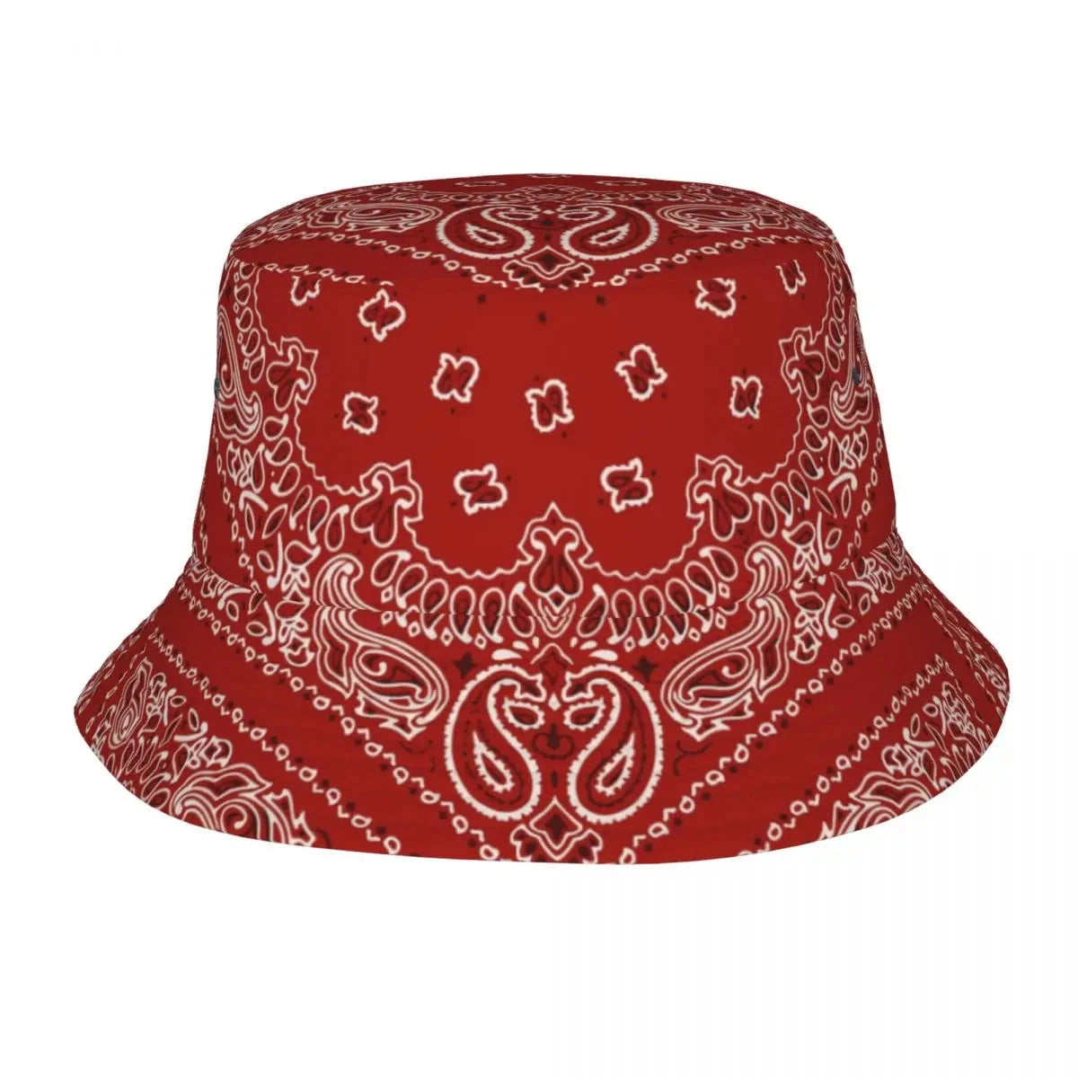 Black Paisley Pattern Bandana Print Bucket Hats Women Men Unisex Trendy Summer Fisherman's Hat Good Vibrations
