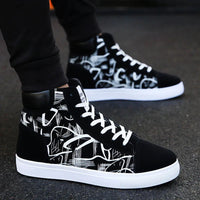 High Top Causal Shoes for Men Fashion Platform Sneakers All-match Men Boots  Outdoor Breathable Men Sports Shoes Tenis Masculino Good Vibrations