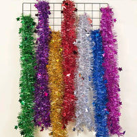 Christmas Tinsel Ribbon Garlands Christmas Trees Hanging Plastic Colorful Star Decorations Home Weddings New Year Birthday Party Good Vibrations