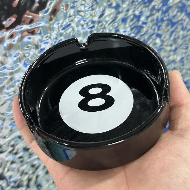 Unique Black Eight Ceramic Ashtray Perfect For Billiard Rooms Home Bars Parties Ideal Gift & Creative Birthday Presents Good Vibrations Adult Super Store