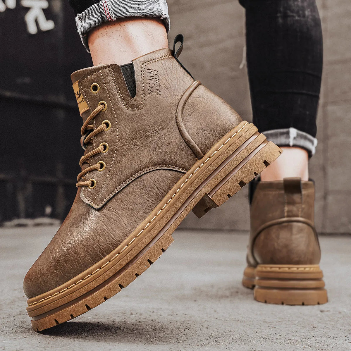 Boots Men All Season Outdoor Work Shoes Anti Slip and Comfortable Black Ankle  Boots Fashionable British Casual Denim Boots 2025 Good Vibrations
