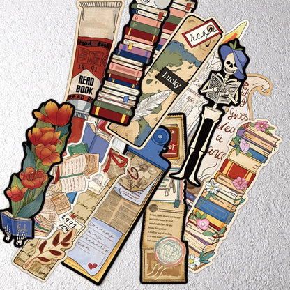 30pcs Bookmarks DIY Students Reader Page Markers Library Office Page Markings Retro Romantic Reading Books Bookish Paper Good Vibrations